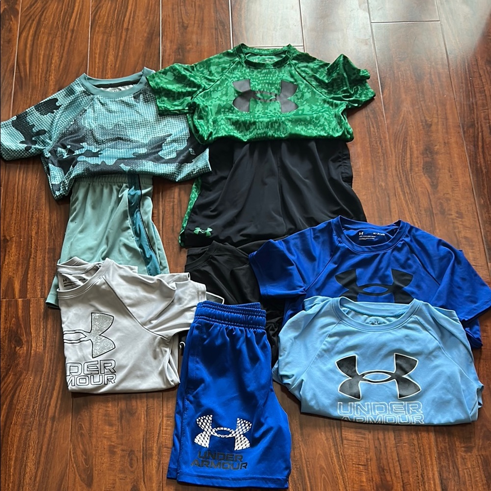 Under Armour Youth Green and Blue Athletic Set